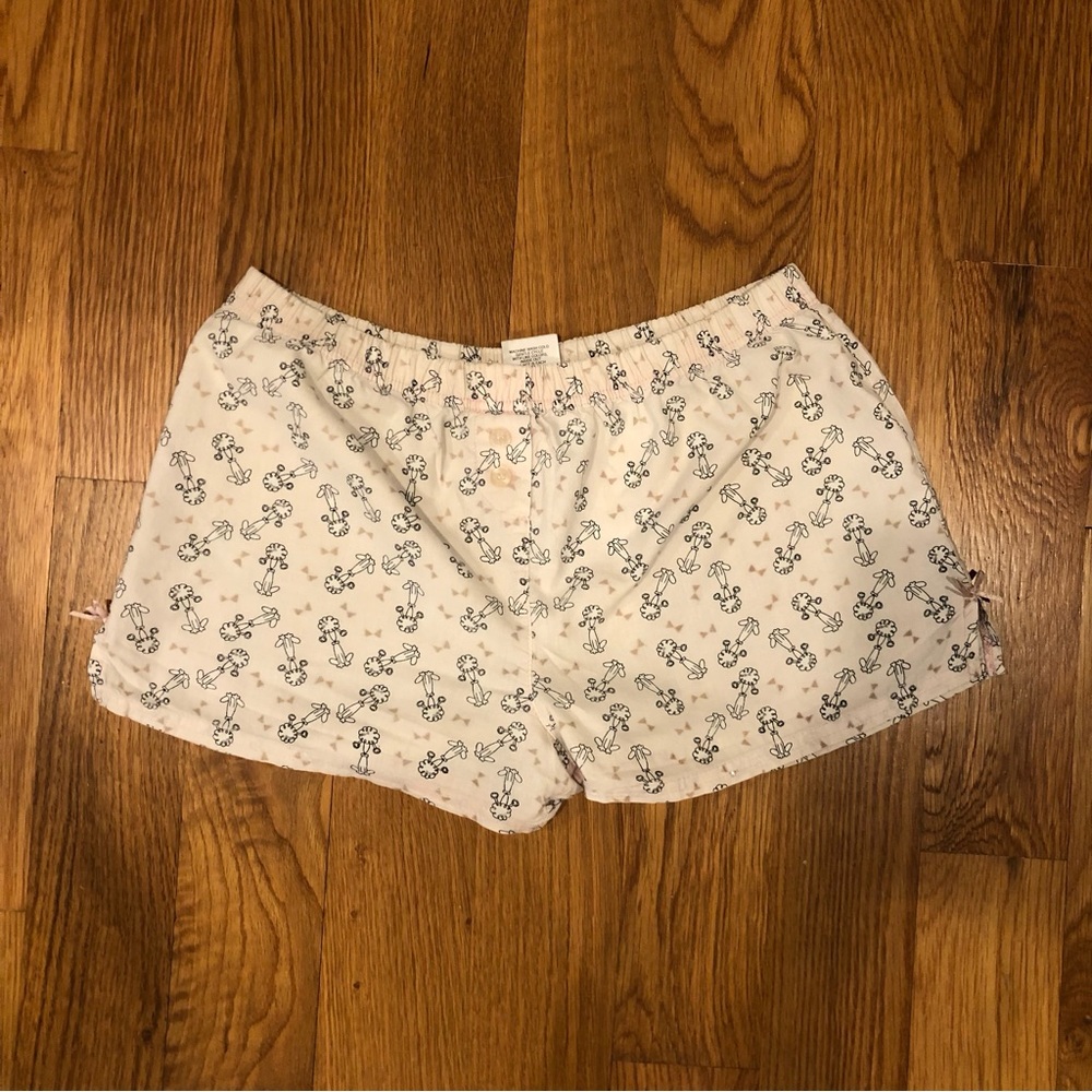 Kids White Poodles Pajamas PJ Pink Shorts Medium 8/10 XS